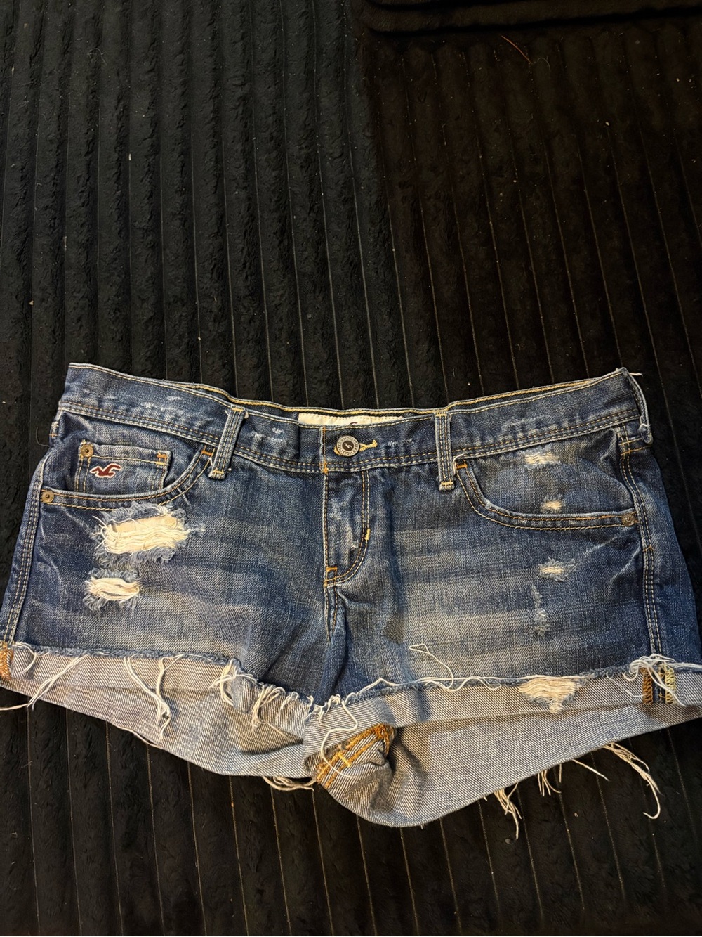 Hollister Women's Blue Distressed Denim Cutoff Shorts size 7